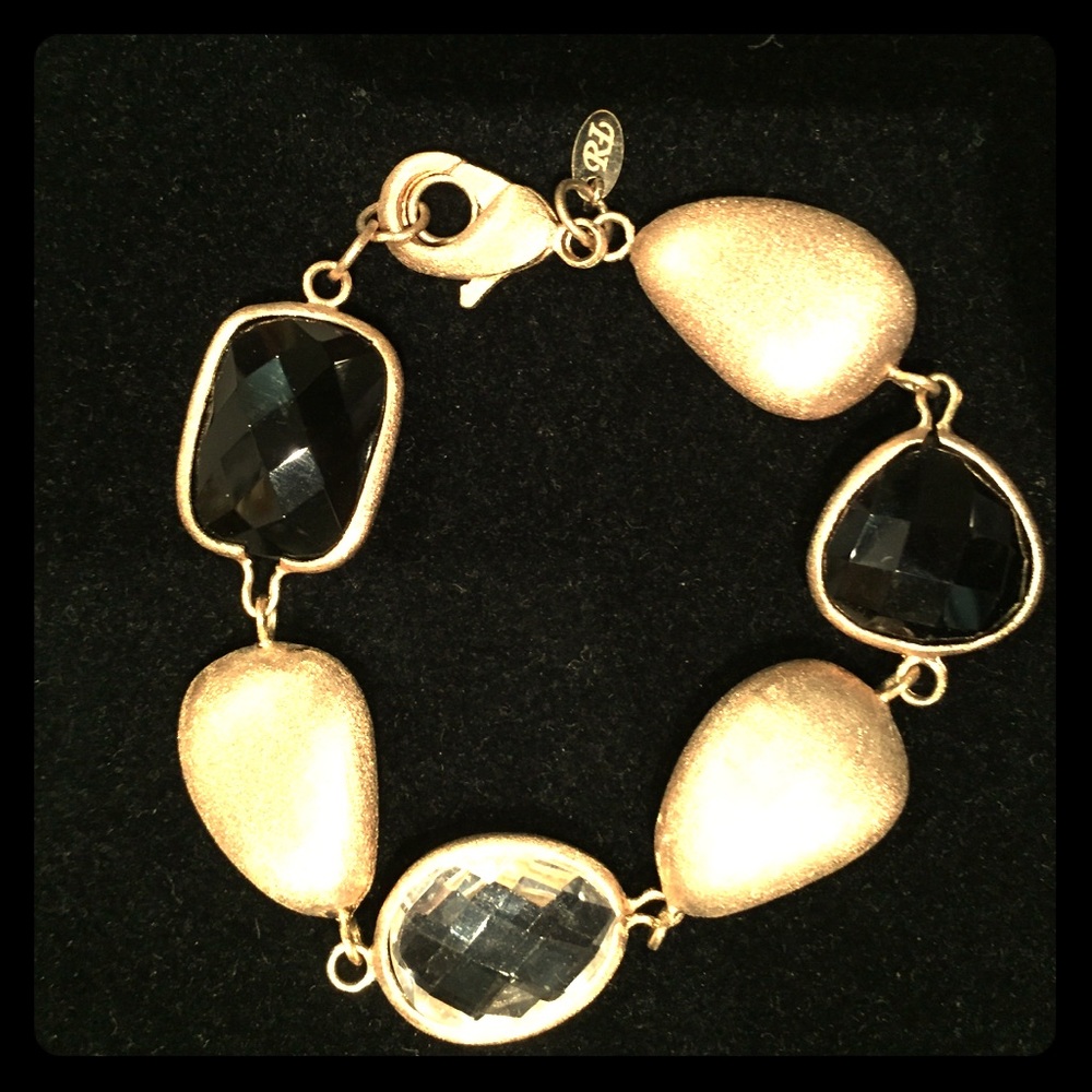Rivka Friedman brushed gold bracelet with crystals